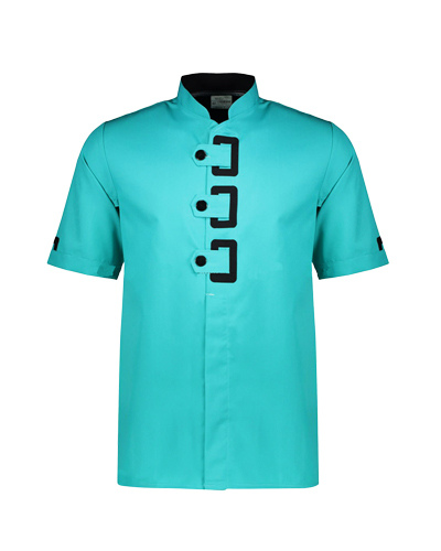 لباس رستورانی مانی رنگ سبز فیروزه ای