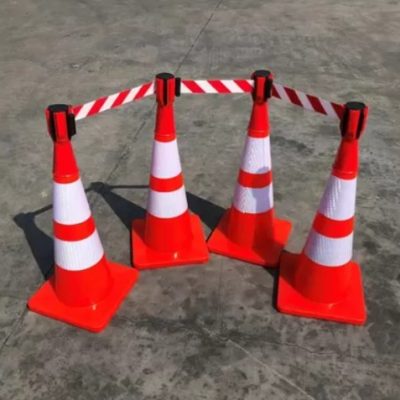 مخروط ترافیکی متصل به نوار مخصوص خطر - تصویر 2